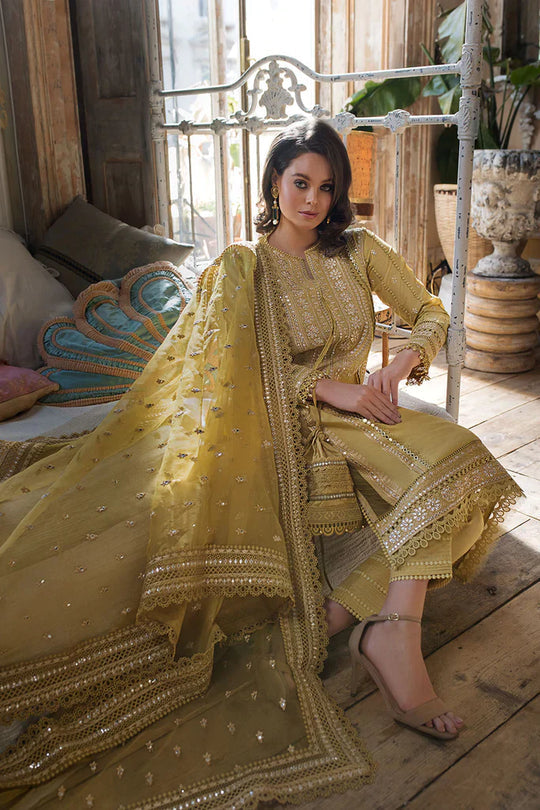 3 Piece Embroidered Lawn Suit with Organza dupatta SB62
