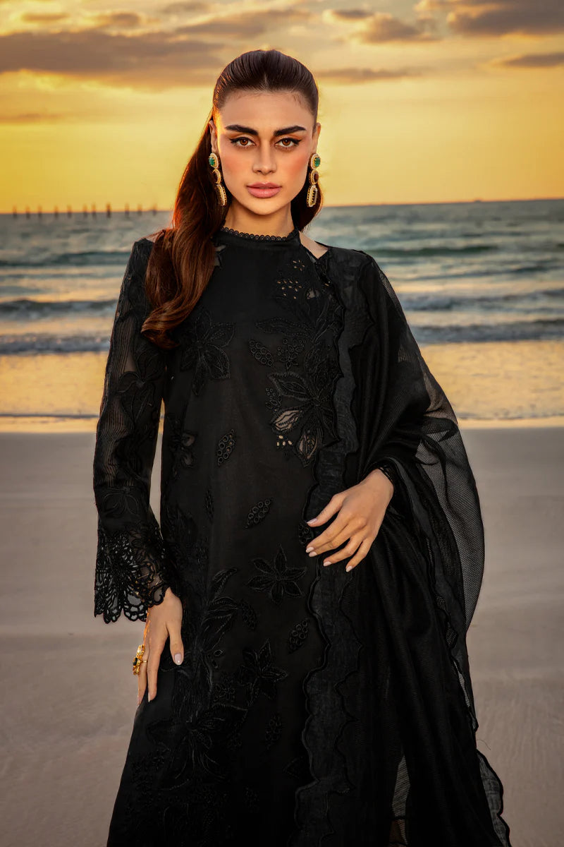 3 Pc Embroidered Lawn Shirt with Embroidered Organza Dupatta With Patches KH2640