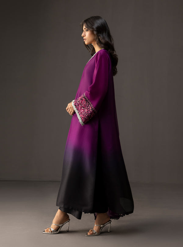 3 Piece Unstitched Embroidered and Printed SIlk Suit 226