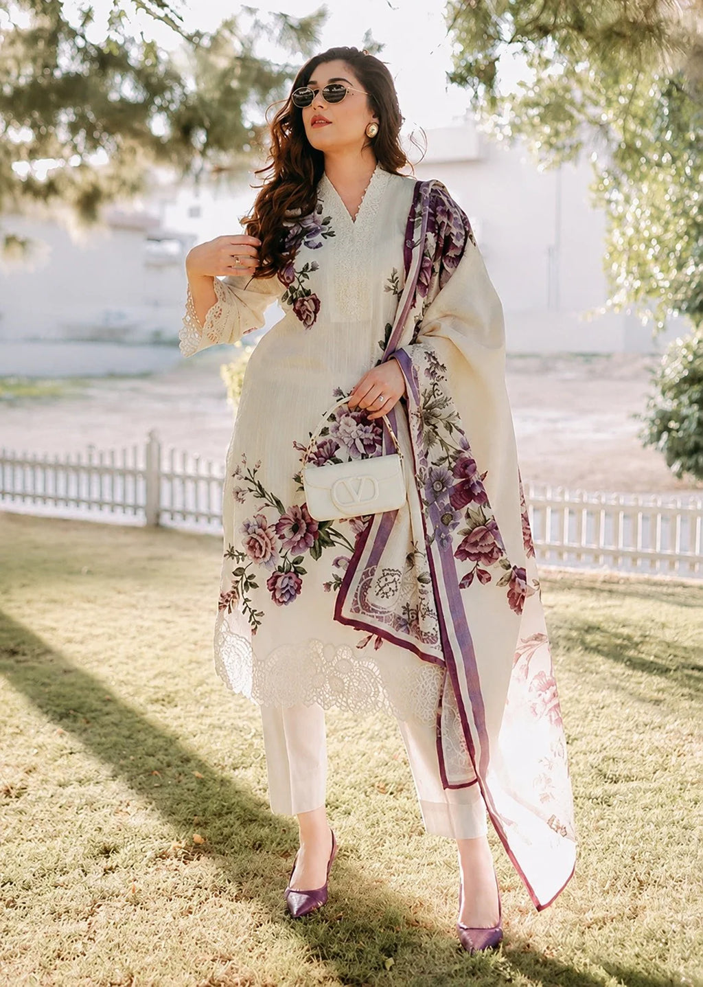 Sahibas By Mirza - 3Pc Premium Lawn Embroidered Suit