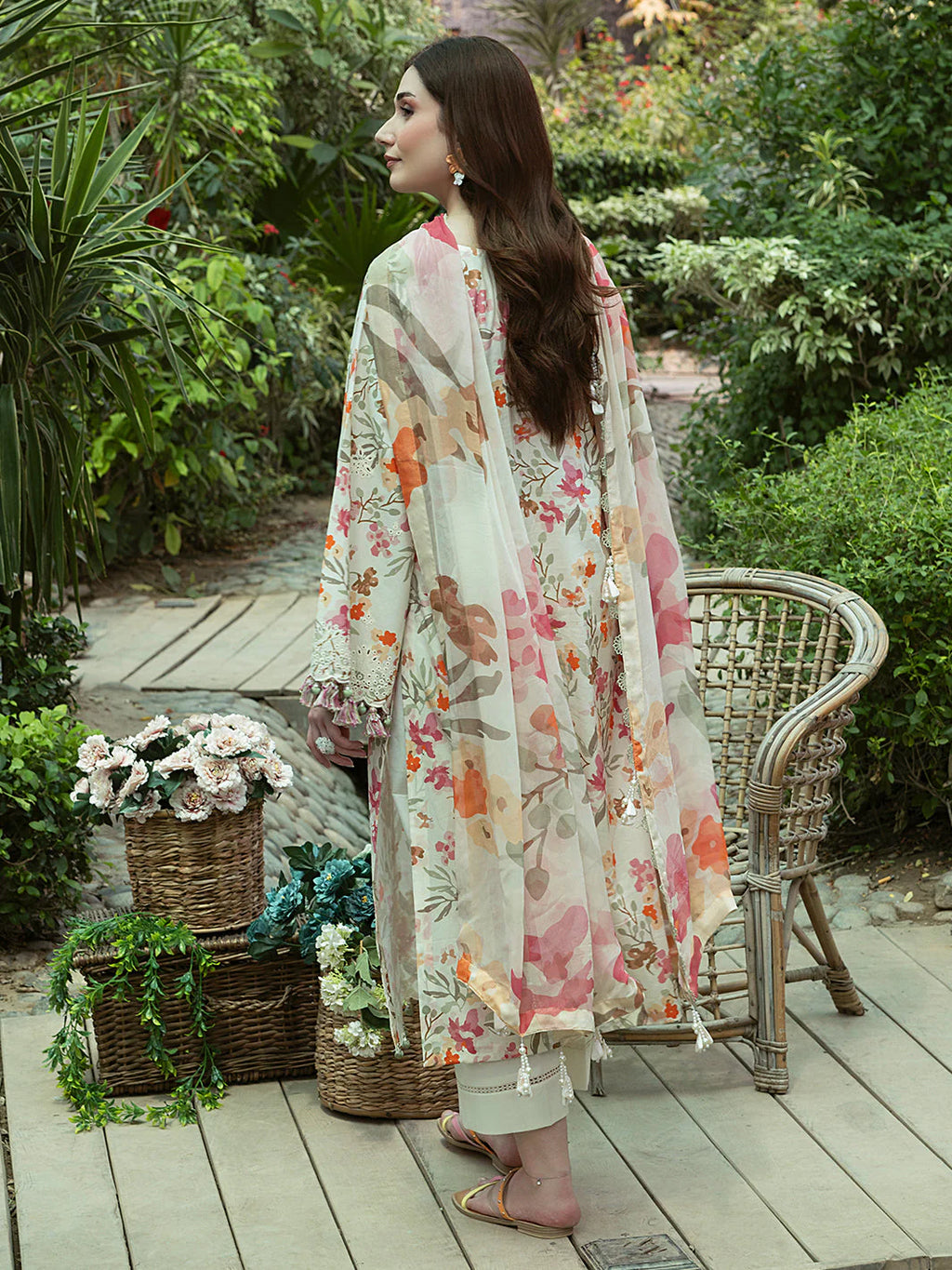 Crimson - 3Pc Unstitched Digital Print & Lawn Embroidered Suit - A304