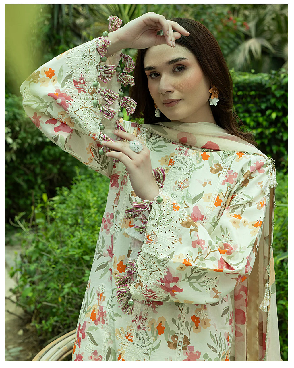 Crimson - 3Pc Unstitched Digital Print & Lawn Embroidered Suit - A304