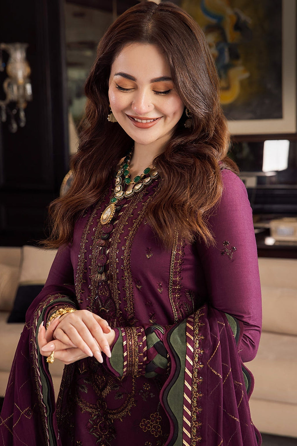 Asim Jofa Dhanak 3PC Embroidered With Dhanak Embroidered Dupatta 668