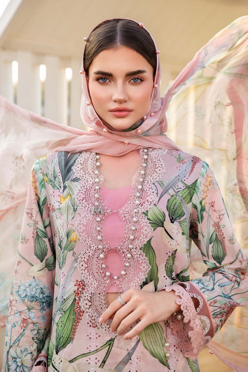 3 Pc Maria B lawn Printed Suit 525