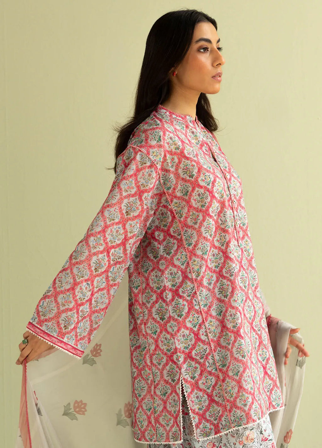 3Pc Digital Printed Lawn Shirt with Printed Dupatta CO 494