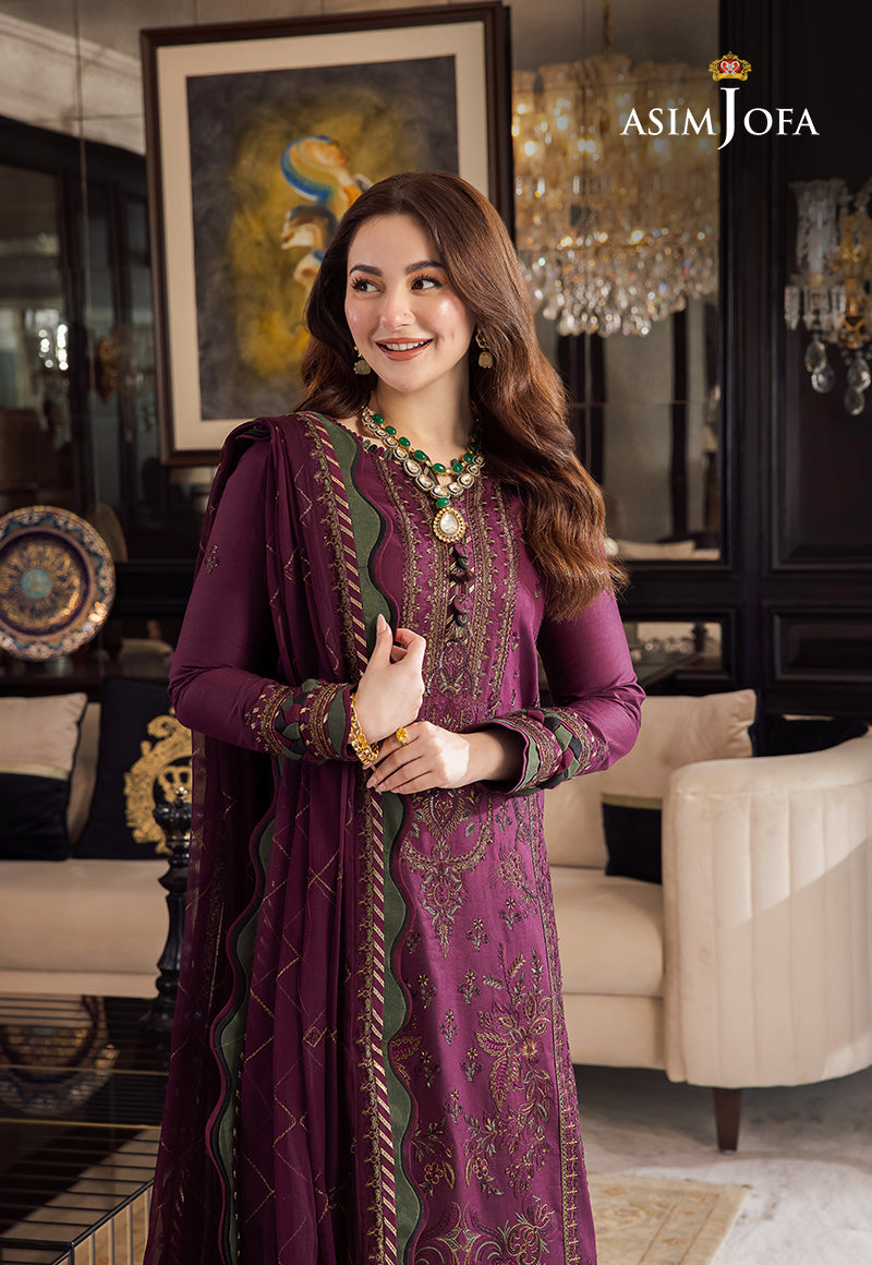 Asim Jofa Dhanak 3PC Embroidered With Dhanak Embroidered Dupatta 668